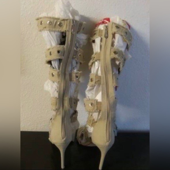 CAPE ROBBIN HIGH HEEL DENIM SANDALS SIZE 8.5 - Picture 2 of 10